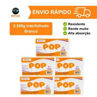 Papel Toalha Interfolha Pop para Dispenser de Banheiro Cozinha Escritório em Oferta na Shopee