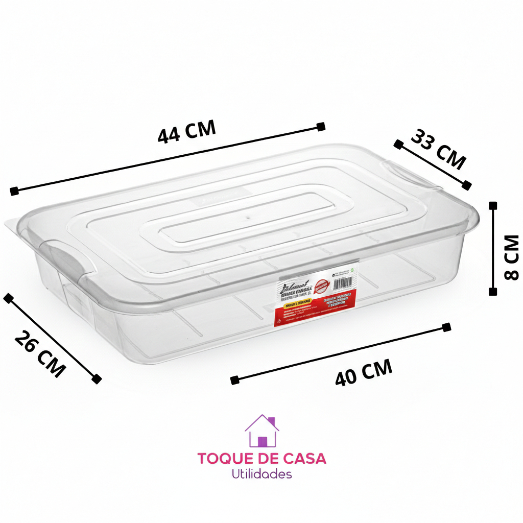 Detalhes do Kit 4 Bandejas Frigoríficas 7L com Tampa – Organizadora para Freezer e Geladeira