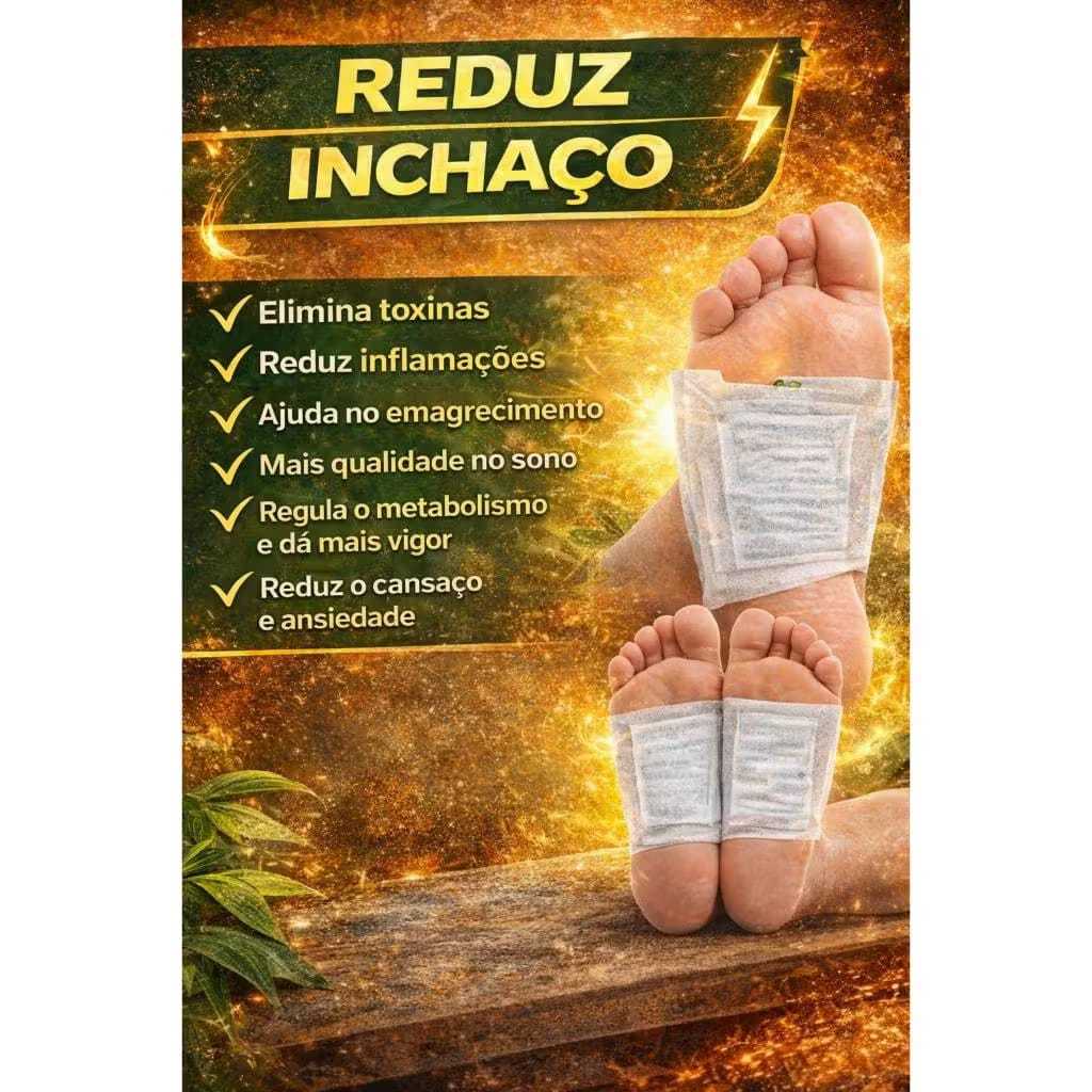 Kit 30 Adesivos Para Pés Alivio de Dores Eliminação de Odores Impurezas Toxinas Detox Natural