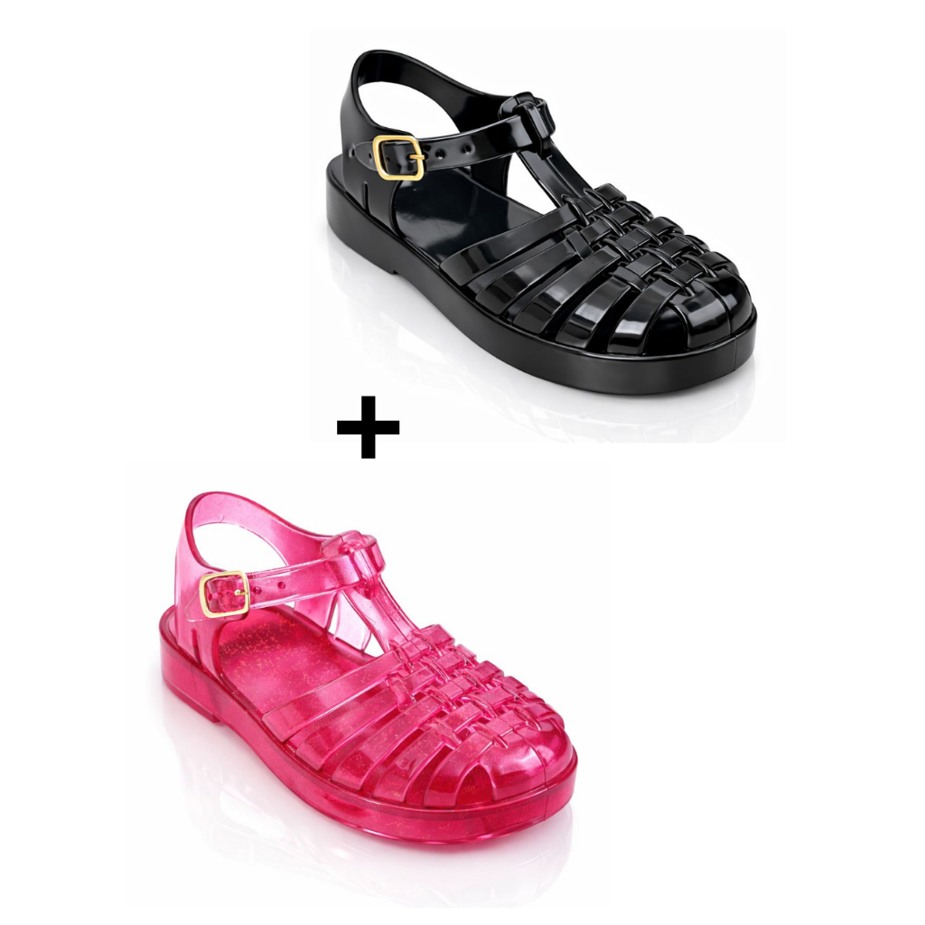 Kit 2 pares Sandália Menina Jelly Macia e Confortável Ideal para bebês