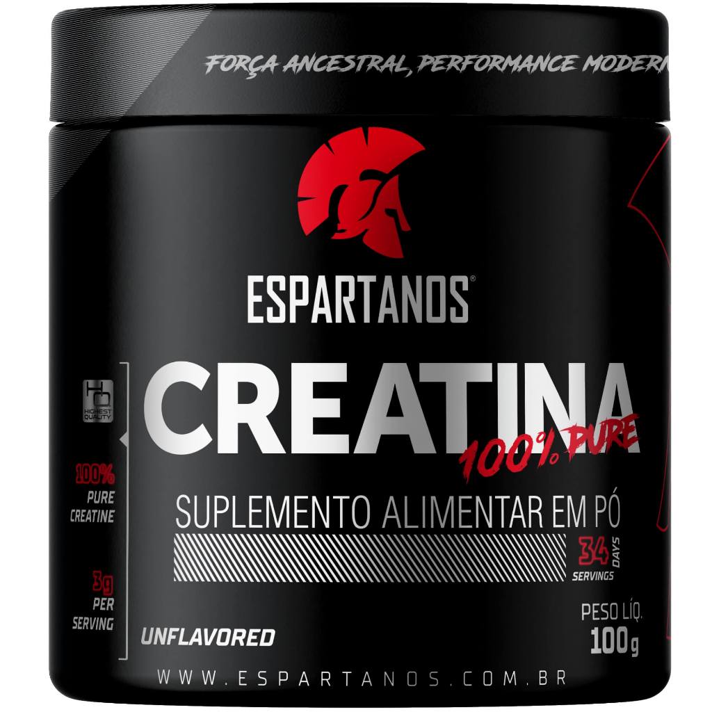 Creatina Monohidratada 100% Pura 100G Espartanos Suplementos - Suplemento em pó Creatine em Oferta na Shopee
