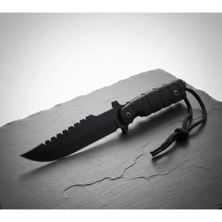 Faca Tática Militar Trilha Caça Pesca Rambo Sobrevivência Caçada + Estojo Bainha Cor Preto em Oferta na Shopee