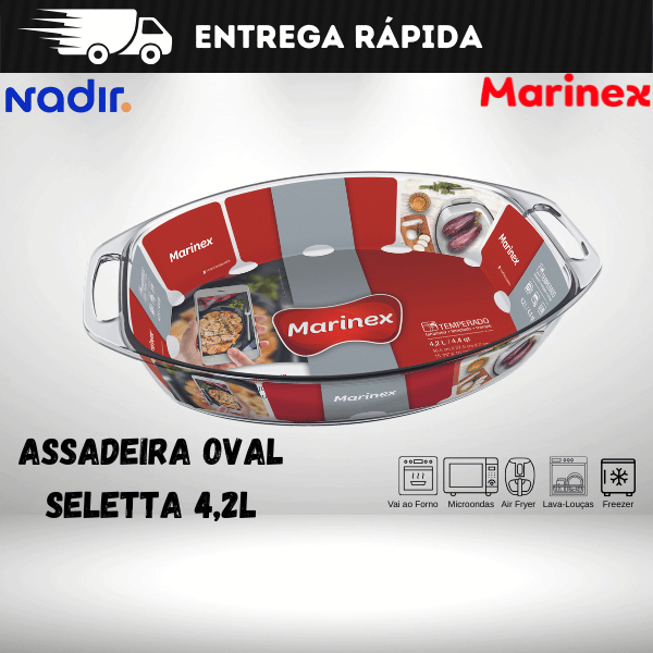 Assadeira Seletta Oval Grande 4,2l - Marinex em Oferta na Shopee