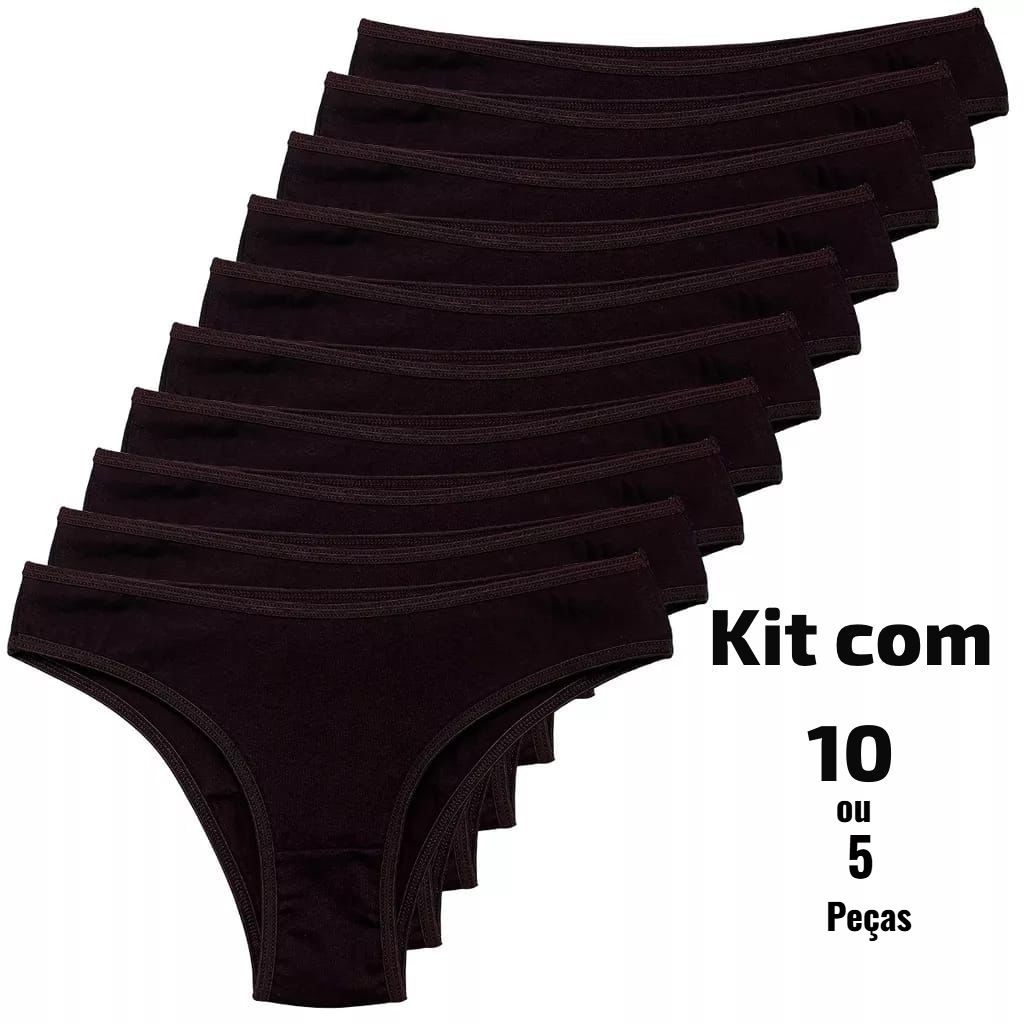 Kit Calcinha Cotton Confort Algodão Tanga Básica Feminina Conforto em Oferta na Shopee