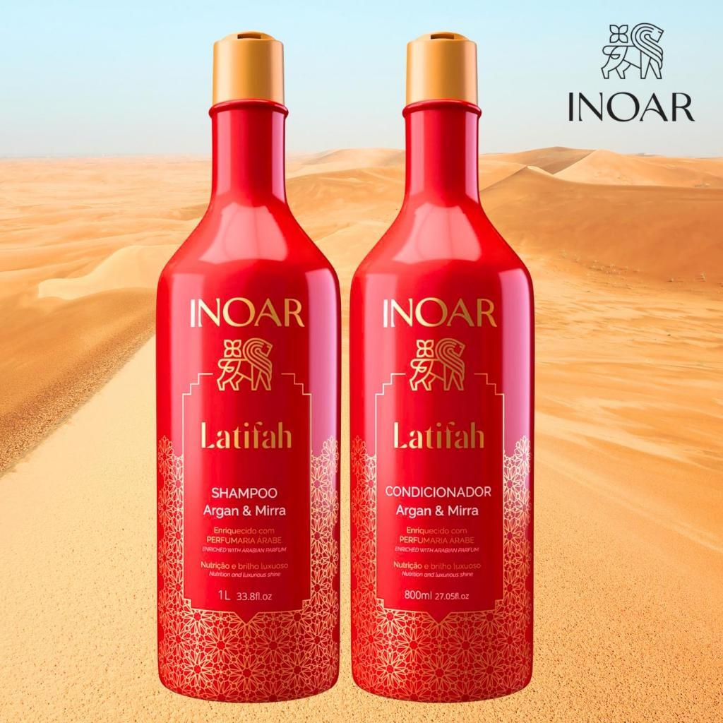 Inoar - Kit Latifah Árabe Argan e Mirra Shampoo 1L + Condicionador 800ML em Oferta na Shopee