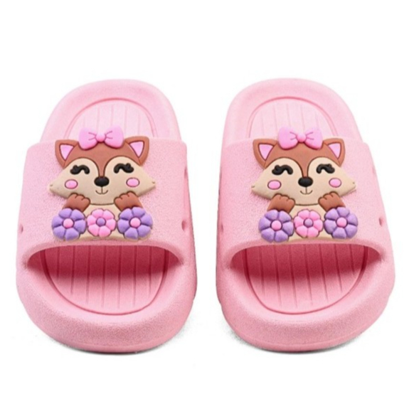 Chinelo Slide Infantil Kids Feminino Macio Antiderrapante Menina Raposinha Rosa em Oferta na Shopee