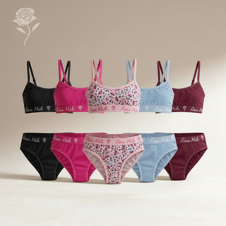 Kit 5 Conjunto Juvenil Top e Calcinha Menina Moça Adolescente 100% Algodão em Oferta na Shopee