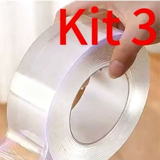 Kit 3 Fita Dupla Face 3M Extra Forte Transparente NanoGel Silicone Mágica Adesiva Cola na Parede em Oferta na Shopee
