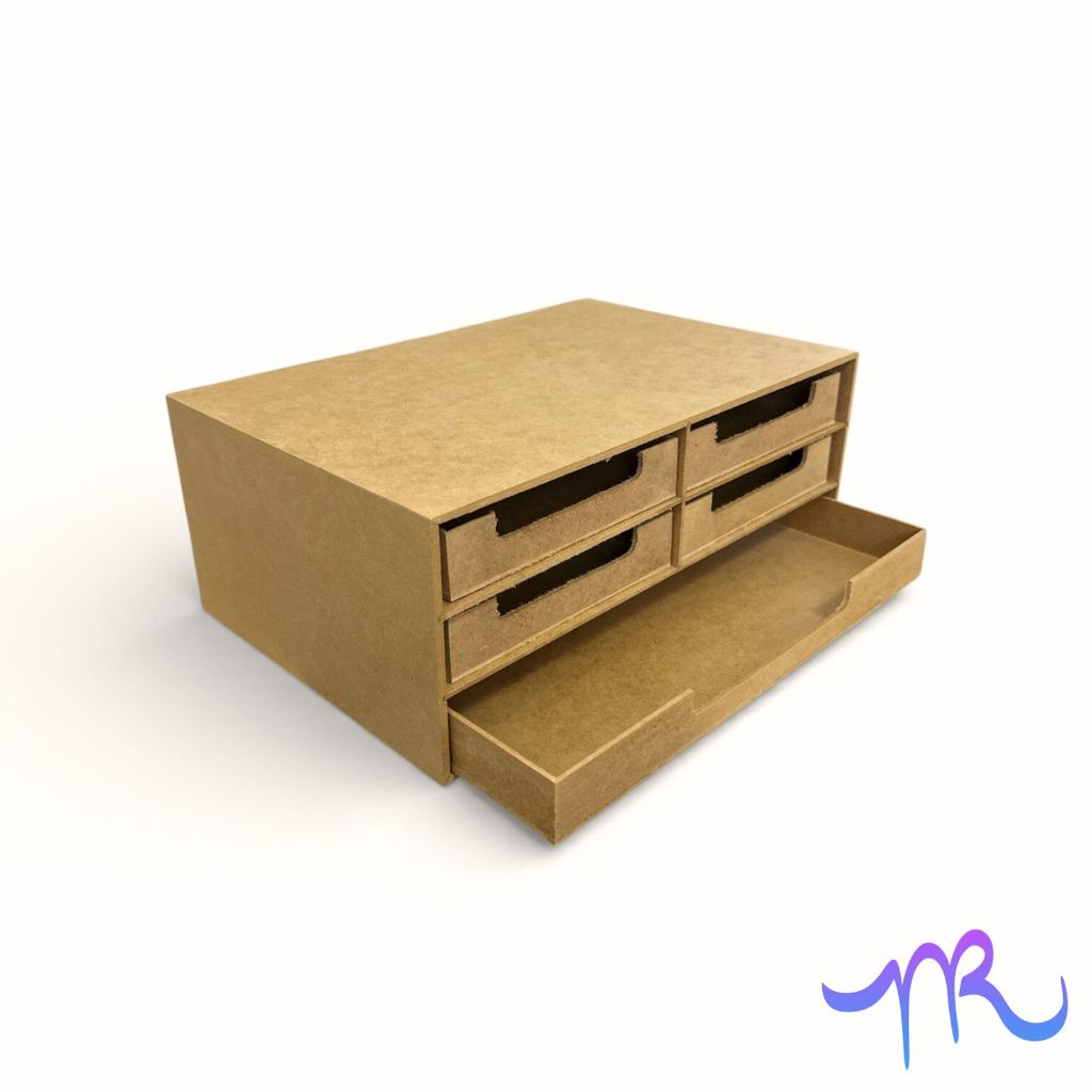 Gaveteiro p/ folha sulfite 5 gavetas em MDF material escritório suporte para monitor