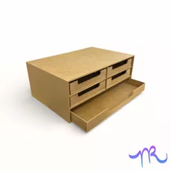 Gaveteiro p/ folha sulfite 5 gavetas em MDF material escritório suporte para monitor