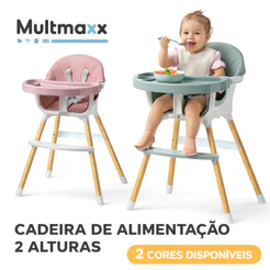 Cadeira de Alimentação Portátil 2 Alturas Premium Cadeirinha Infantil Acolchoada Cadeirão Bebê