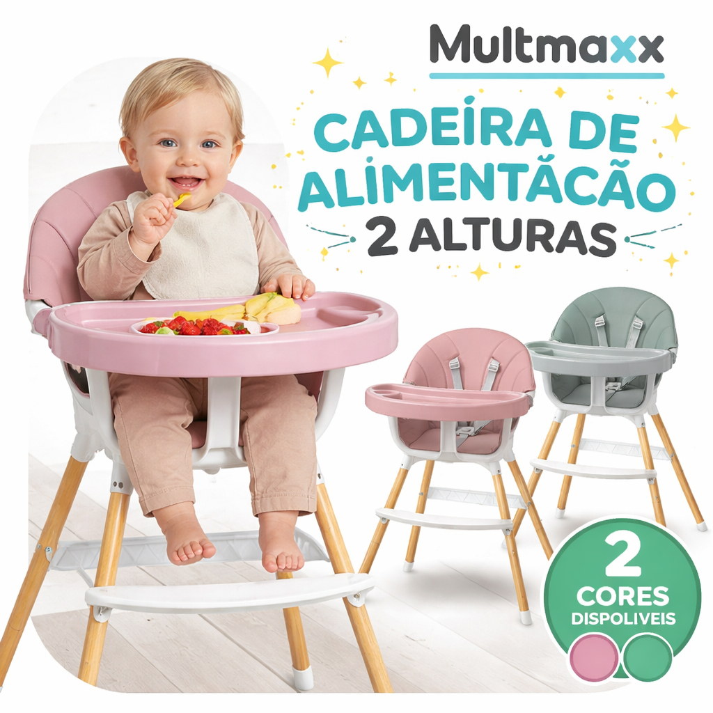 Cadeira de Alimentação Infantil Portátil Cadeirinha Bebê 2 Alturas Acolchoada Multmaxx em Oferta na Shopee