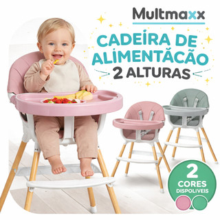 Cadeira Infantil de Alimentação Portátil Cadeirinha Acolchoada 2 Alturas Cadeirão Bebê  Multmaxx