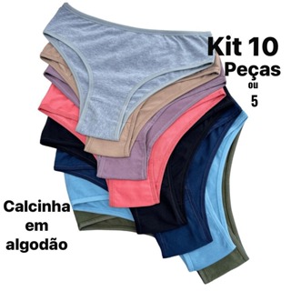 Kit Calcinhas Tanga Algodão Conforto Tanga Básica Cotton Feminina em Oferta na Shopee