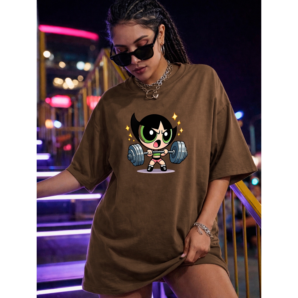 Camiseta Tshirt Oversized 100%Algodão Feminina Gym Treino Academia Fitness Musculação Camisetão Moda