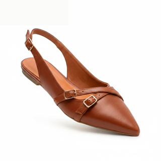 Sapatilha Slingback Feminina Bico Fino Confortável com Fivela Premium em Oferta na Shopee