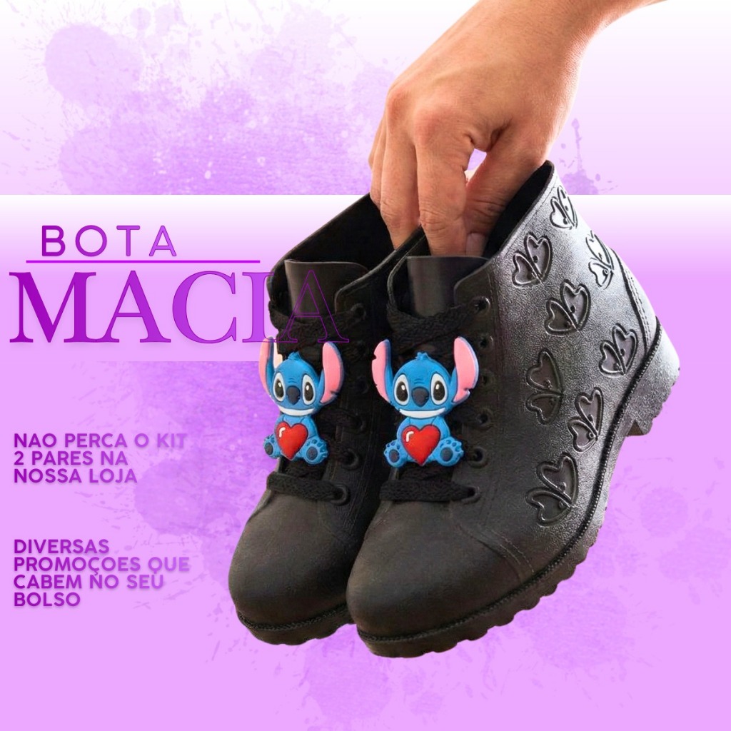 Botinha Infantil Feminina Stitch Conforto Diário para Meninas em Oferta na Shopee