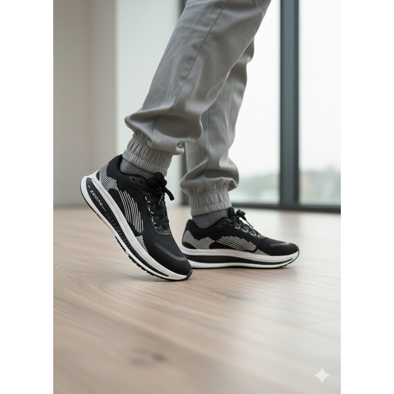 Tenis Esportivo Casual Unisex Academia Dia a Dia Conforto Leveza Respirável Preto e Branco em Oferta na Shopee