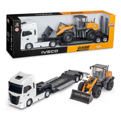 Caminhão Iveco S-way Prancha Plataforma Pá Carregadeira Case Cor Caminhão Iveco S-way Branco