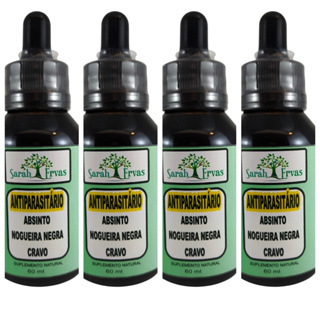 4 Tintura Antiparasitária 60mL cada - (Absinto, Nogueira negra e Cravinho)SARAH ERVAS em Oferta na Shopee