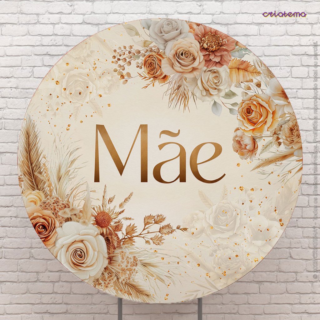 Painel de Festa Dia das Mães Redondo Sublimado 1,50x1,50m C/Elástico – APR-2564 em Oferta na Shopee