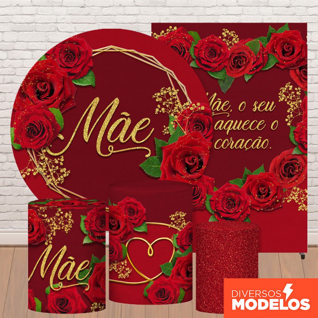 Decoração Dia das Mães: Capa para Cilindro Festa e Painel Decorativas Dia das Mães Veste Fácil Sublimada em Oferta na Shopee