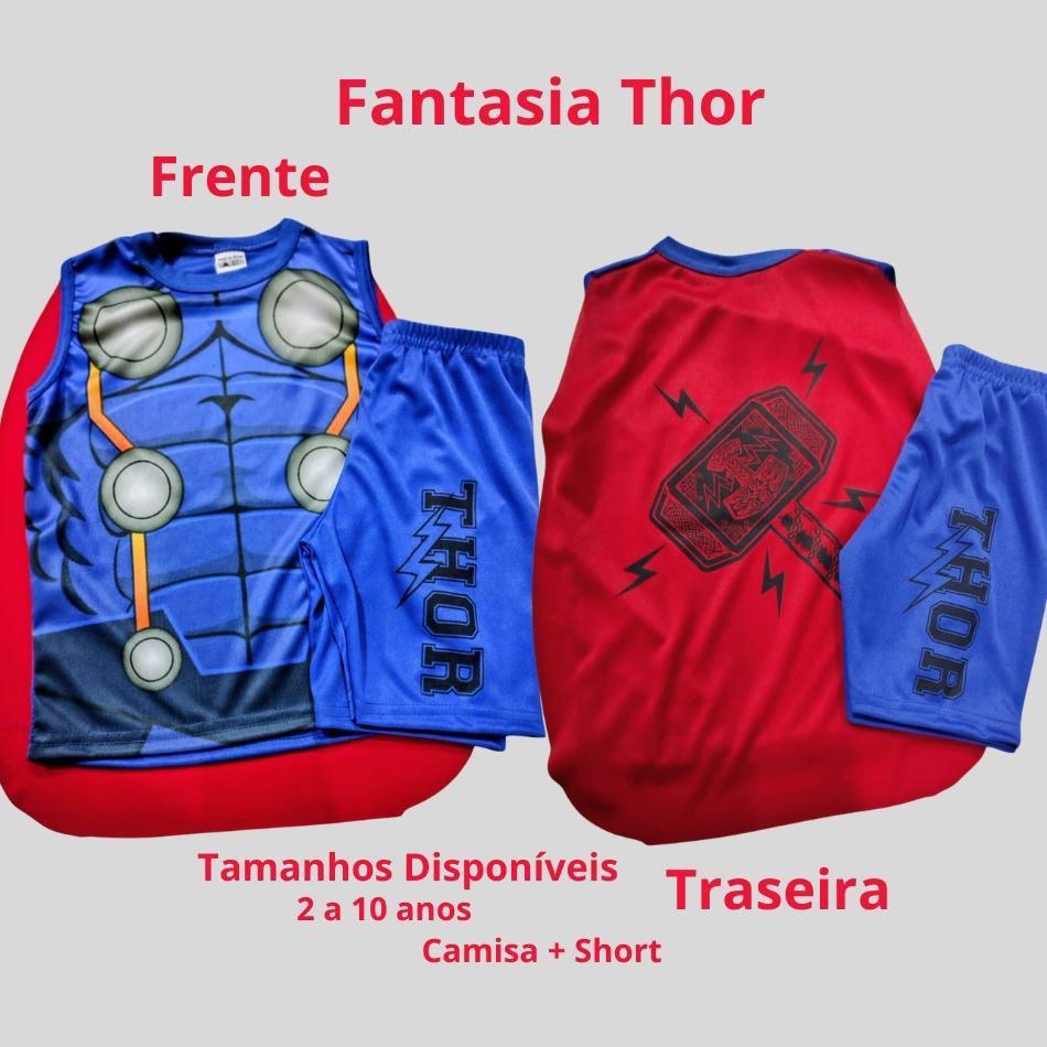 Fantasia Infantil Super Herói Menino Conjunto Carnaval com Máscara - Homem Aranha Batman Hulk Sonic Thor