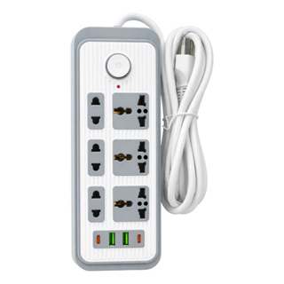 Filtro de Linha Régua Extensão 6 Tomadas Universais + 4 USB Cabo 2 Metros Bivolt Casa Escritório em Oferta na Shopee