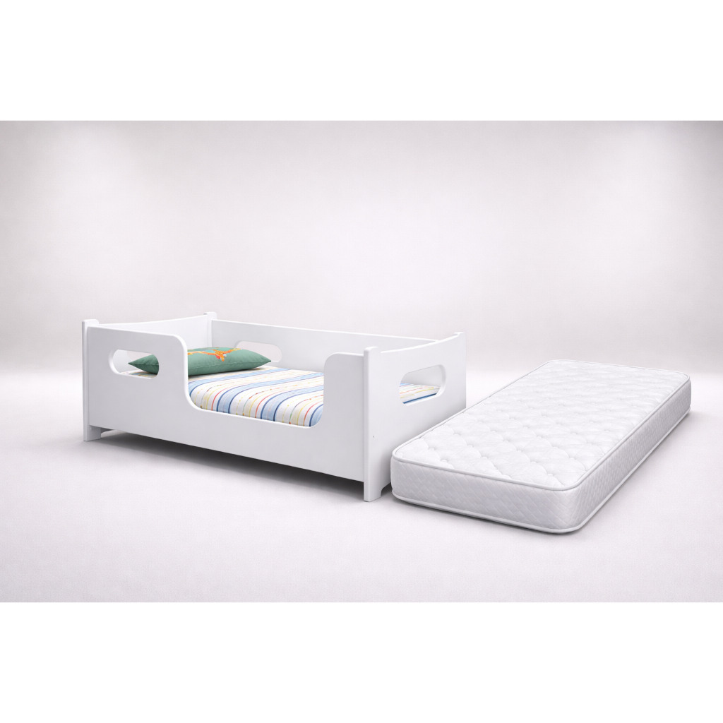 Cama Encanto Infantil Montessoriana Com Colchão Incluso Caminha Cercado Juvenil Quarto Resistente Reforçada Envio Full