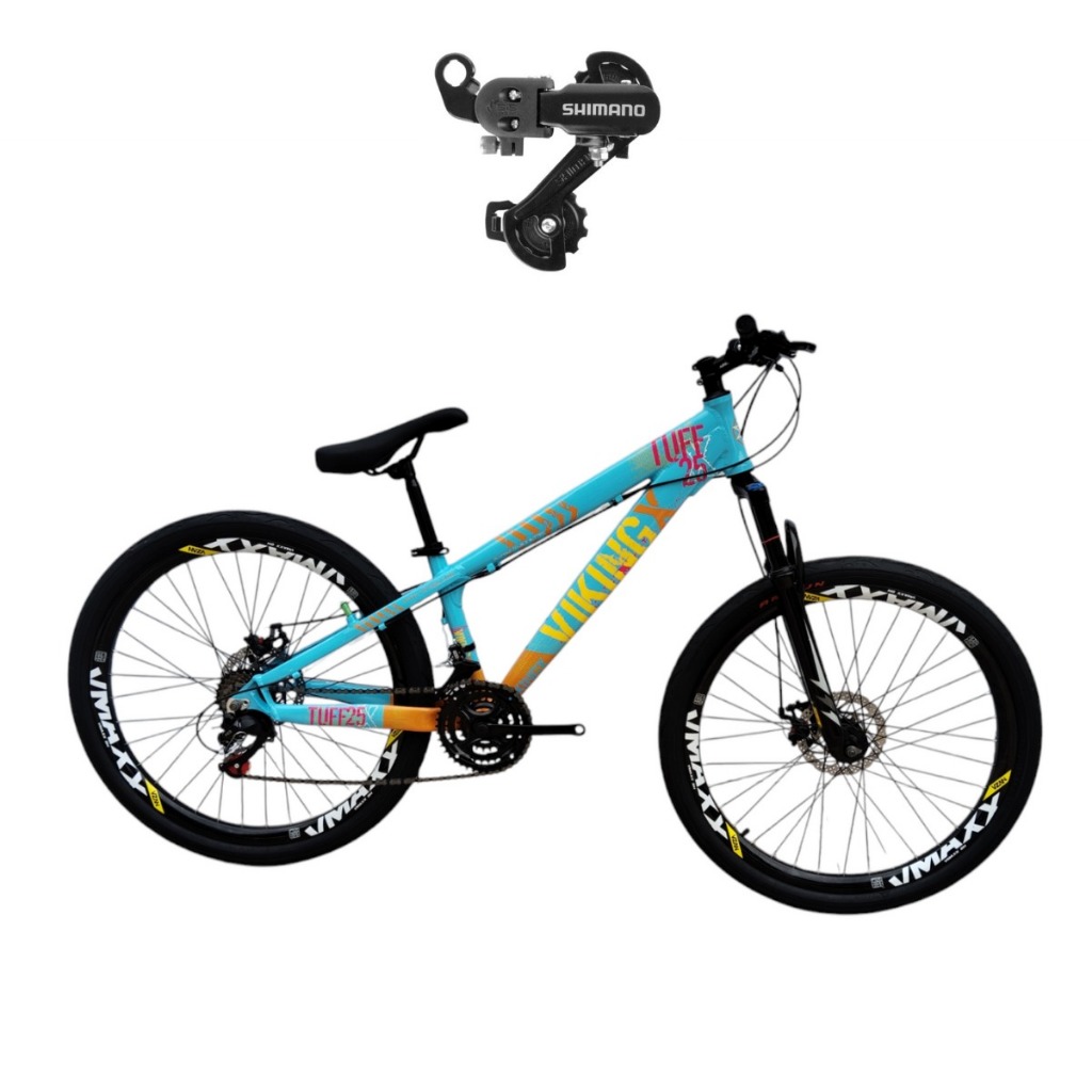 Bicicleta Viking Aro 26 Tuff 25 Freio à Disco 21 Marchas Mecânico Câmbios Shimano Mtb Urbana