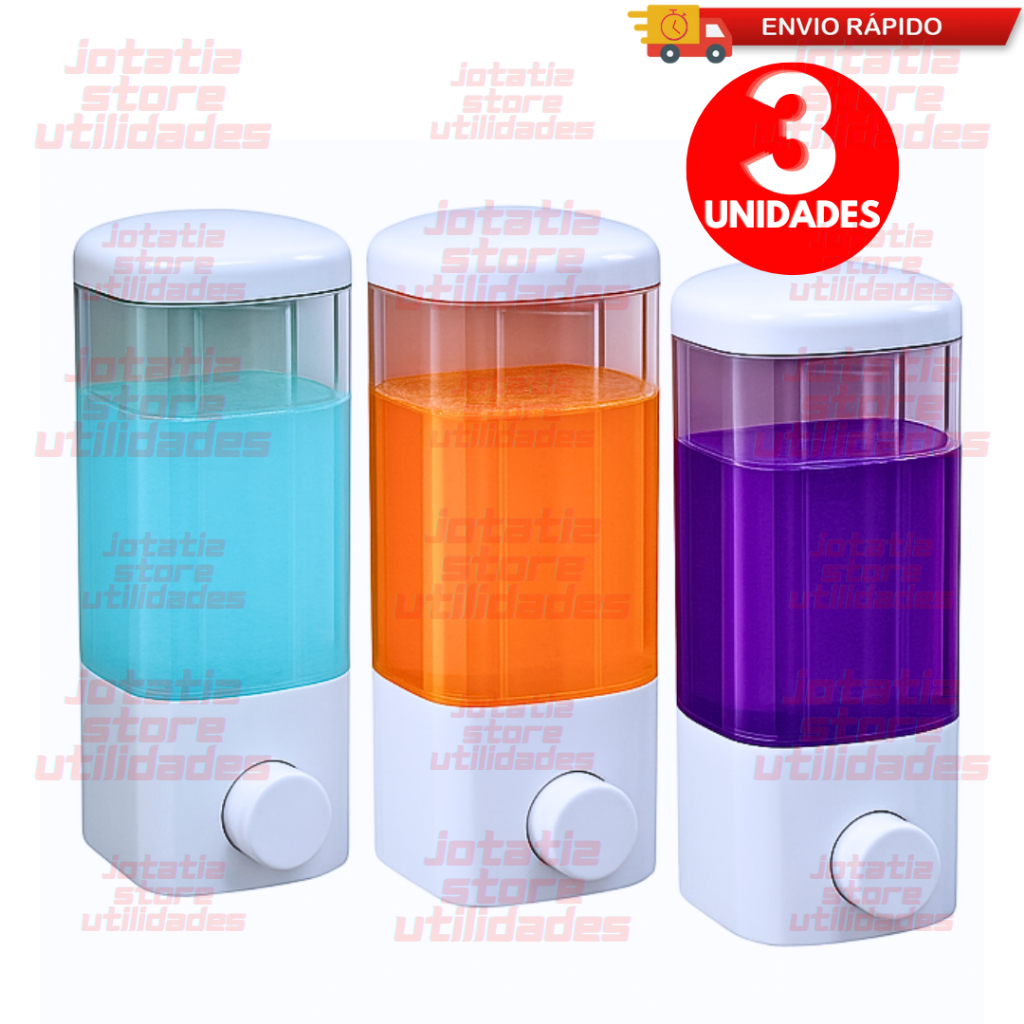 Dispenser De Parede 03/ 02/ 01 Porta Shampoo Condicionador Sabonete Detergente Com Ventosa E Parafusos em Oferta na Shopee
