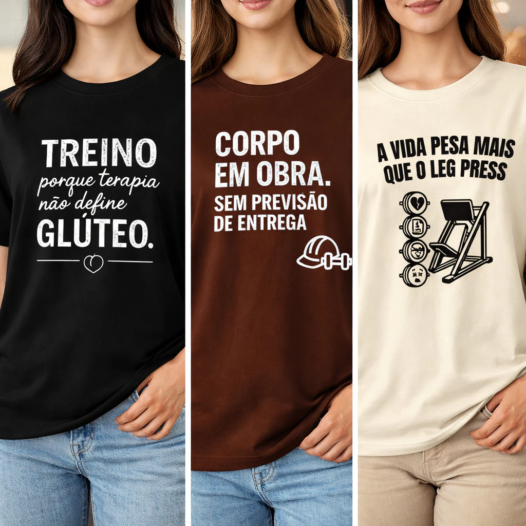 Kit 3 Camisas Camisetas Blusinha Academia Fitness Lançamento — imagem 1