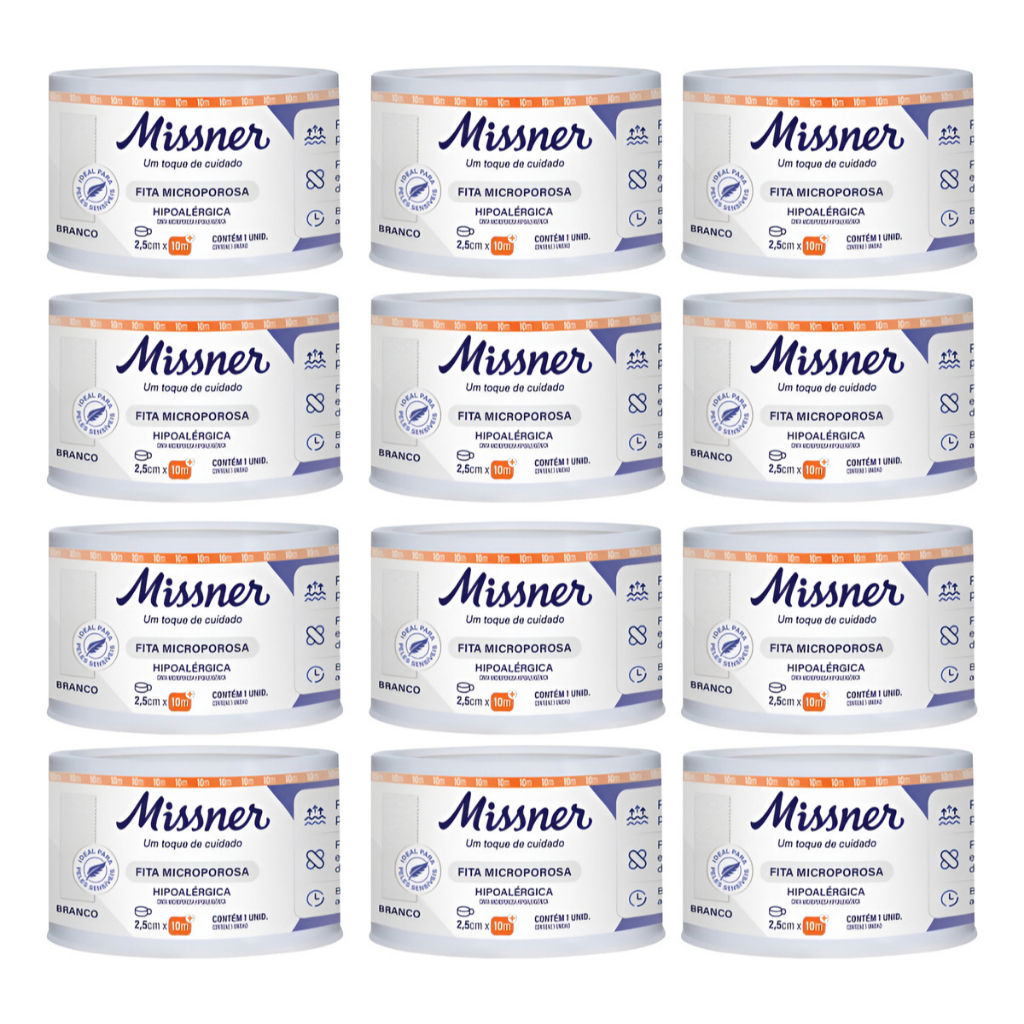 Micropore 2,5cm X 10m - Kit C/12 Unidades Branco Adpele