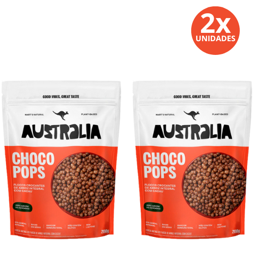 Kit 2x Cereal De Chocolate Chocopops Australia Hart's Natural 200g