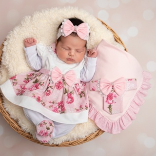 Saída de Maternidade Menina Carinhosa Clara Rosa 05 Peças em Oferta na Shopee