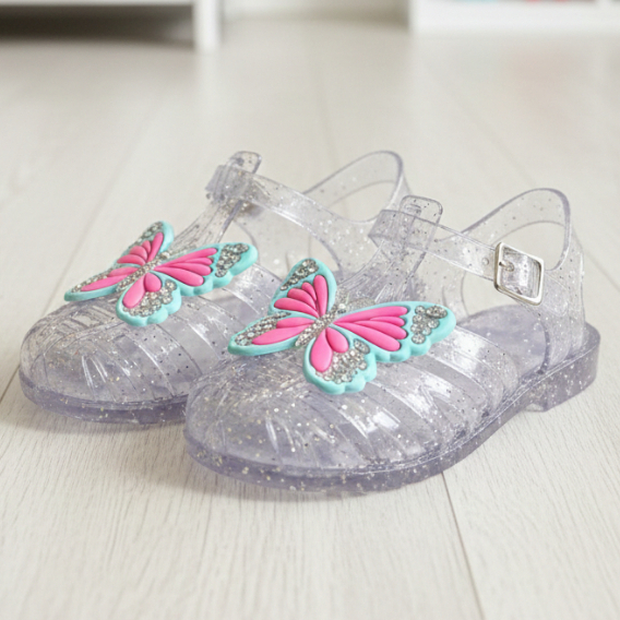 Sandália infantil Feminina Borboleta Glitter Colorida Papete Menina Leve e Confortável em Oferta na Shopee