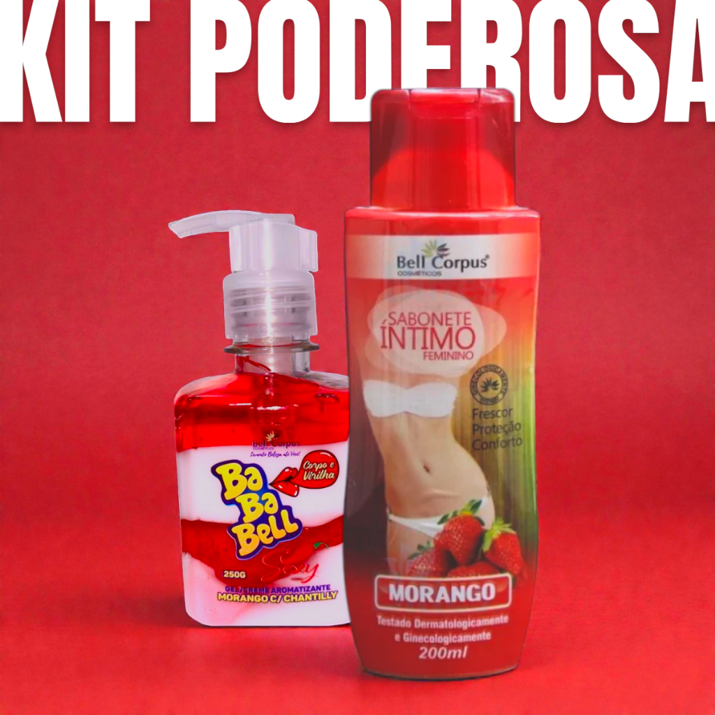Sabonete intimo de Morango + Gel Creme Aromatizante Beijável (BRINDE) Bellcorpus