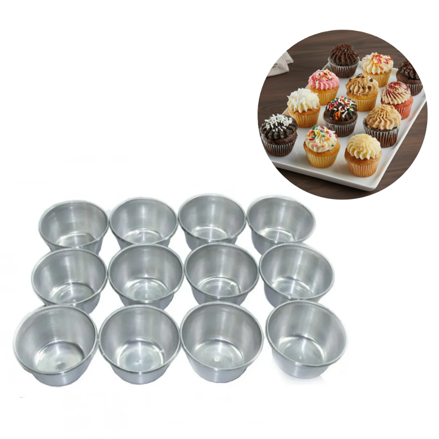 Forminha Para Mini Cupcake Alumínio Kit Com 12 Unidades