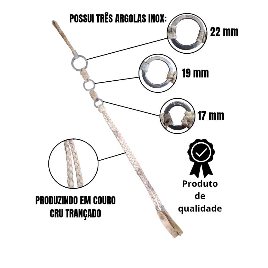 Chicote Rebenque Em Couro Cru Trançado Produto De Qualidade E Envio Imediato