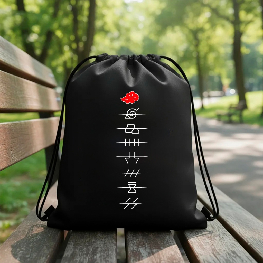 Mochila Saco Sacola Estampa Naruto Anime Manga Símbolo Japonês