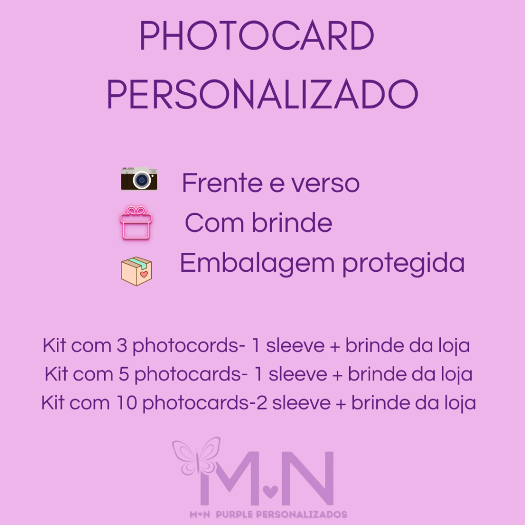 **LEIA A DESCRIÇÃO** -Kit Photocard personalizado (3, 5 ou 10 Unidades) | Com Brinde e Sleeve