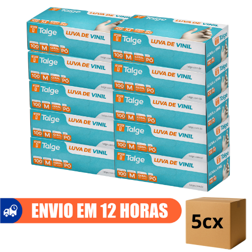 Luva Descartável Transparente Sem Pó Vinil 500un Talge
