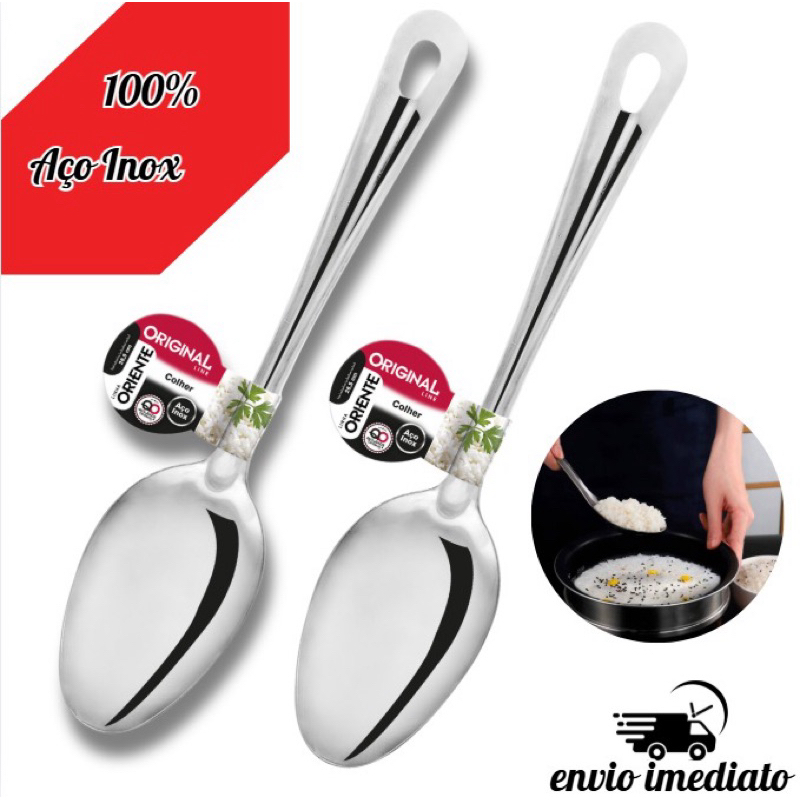 Colher Arroz Aço Inox Multiuso Para Restaurante Cozinha Bar Hotel em Oferta na Shopee