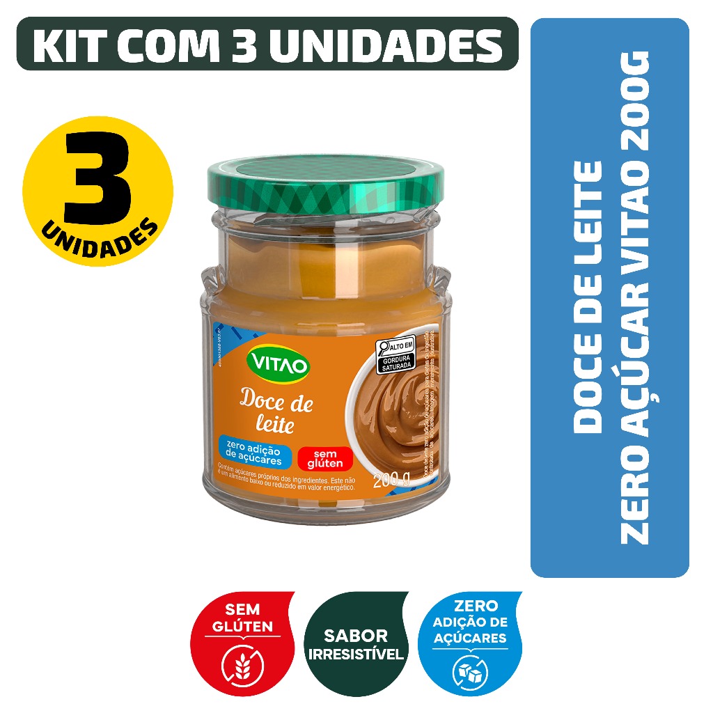 Kit Doce De Leite Zero Açúcar Vitao 200G - 3 Unidades
