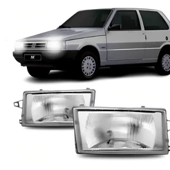 Par/Un Farol Dianteiro Uno 1991 1992 1993 1994 1995 1996 1997 1998 1999 2000 2001 2002 2003 1ªLinha Novo