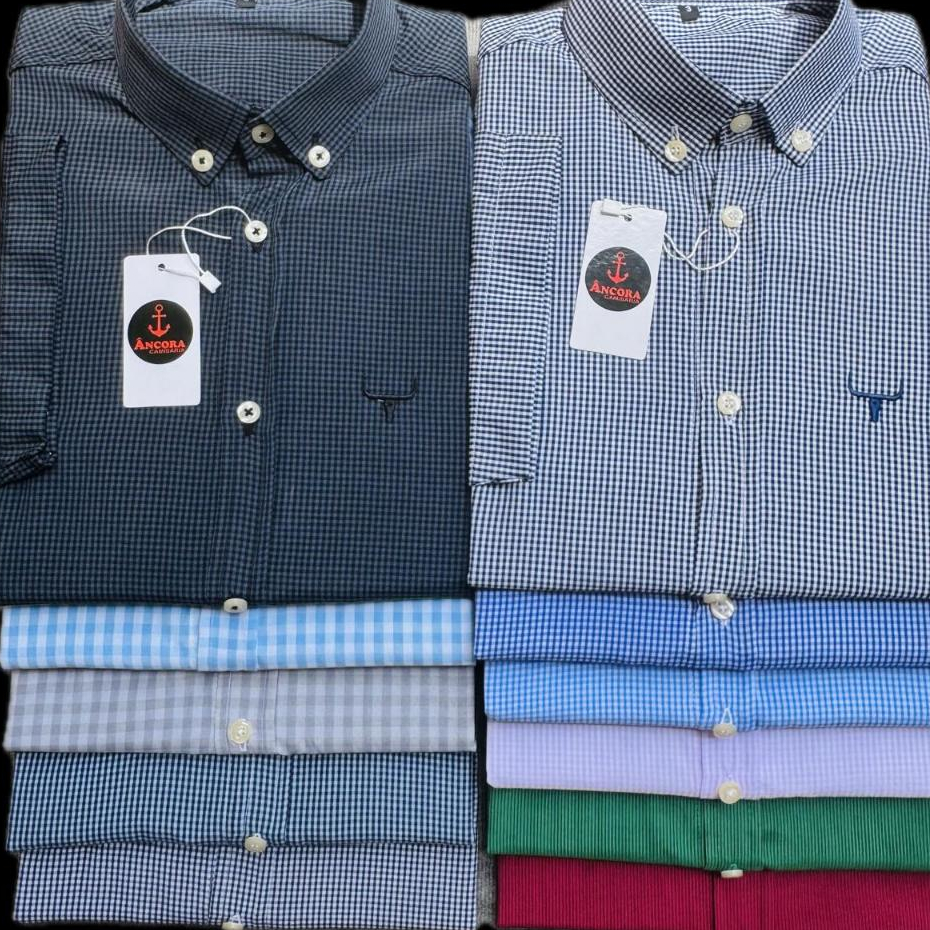 Camisa Masculina Algodão  Xadrez  Listrada Social  Manga curta  Slim Country  Cabeça do boi