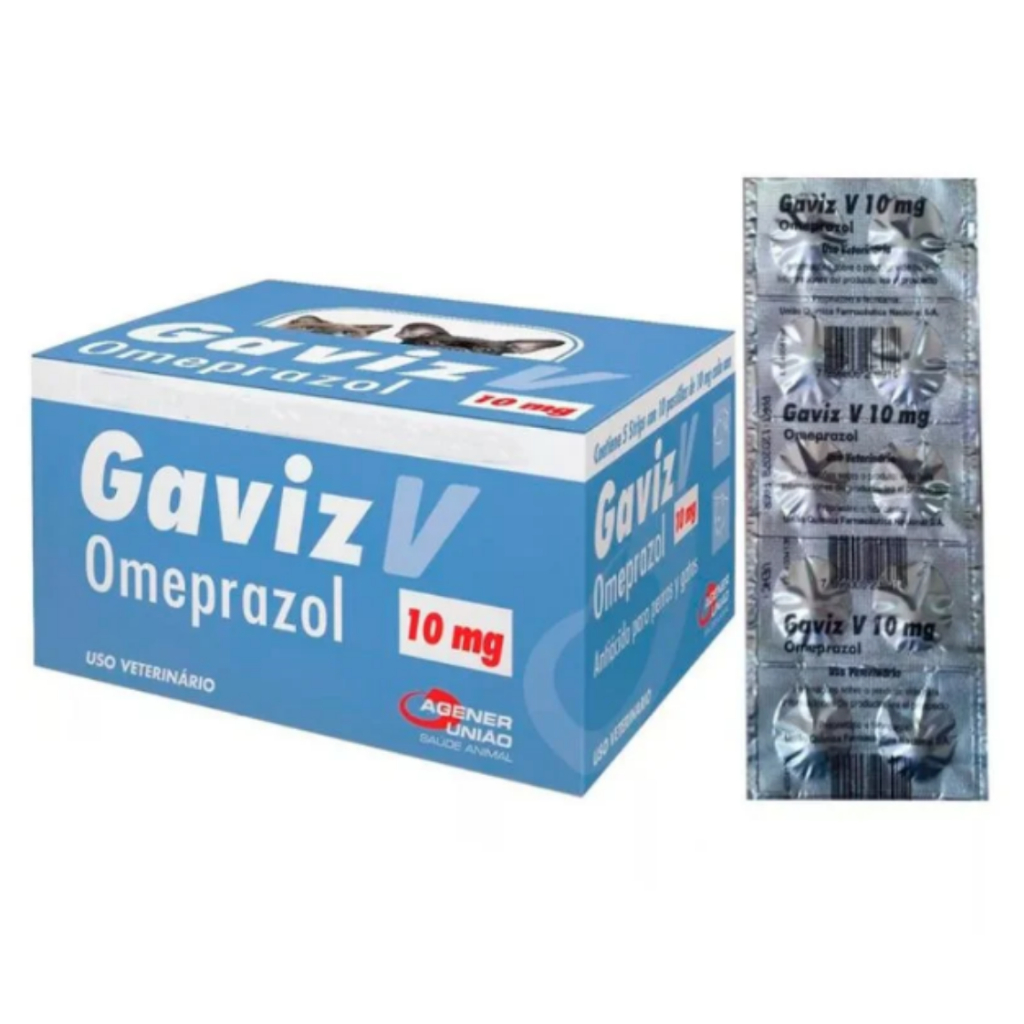 Gaviz V 10mg Omeprazol Para Cães e Gatos Com 10 Comprimidos Agener União