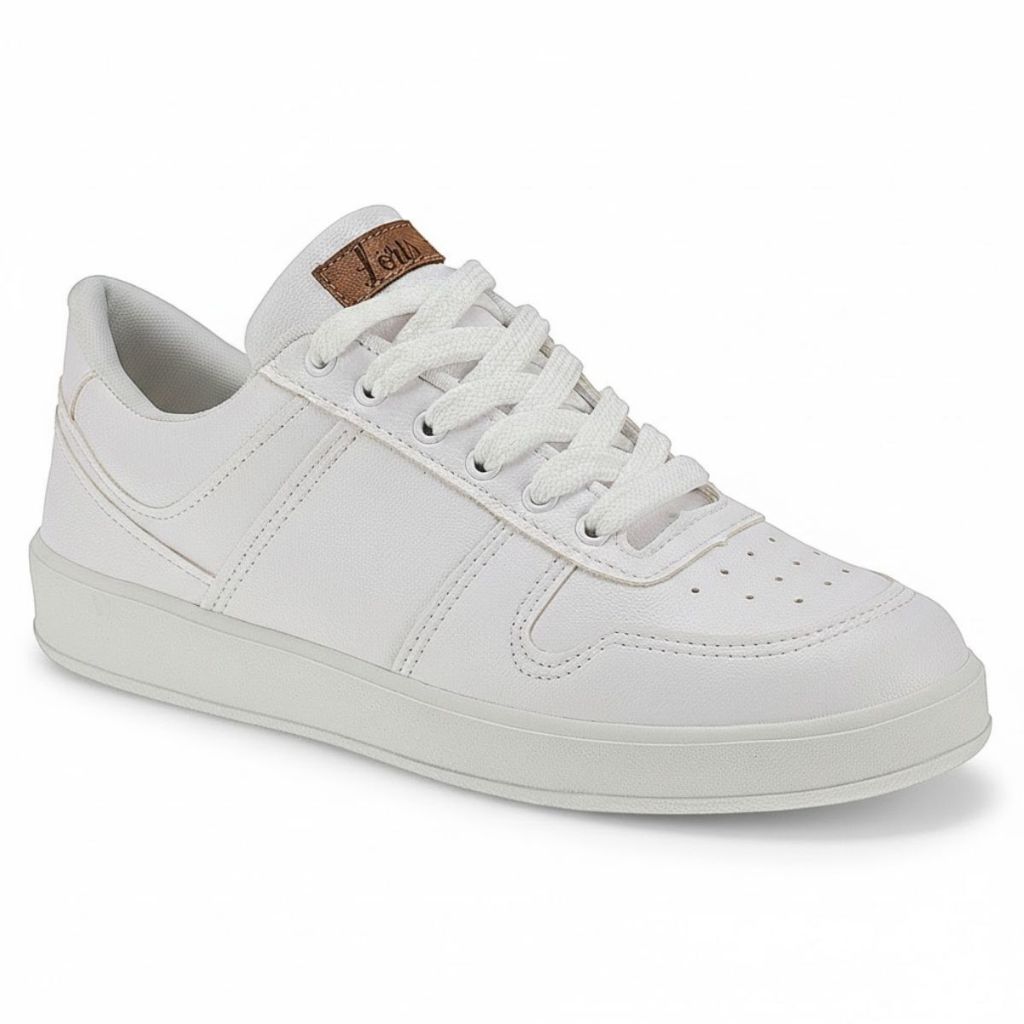 Tênis Escolar Casual Todo Branco 7802