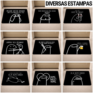 Tapete de Porta Antiderrapante - Flork - Entrada - Diversas Estampas - Emborrachado - 40x60