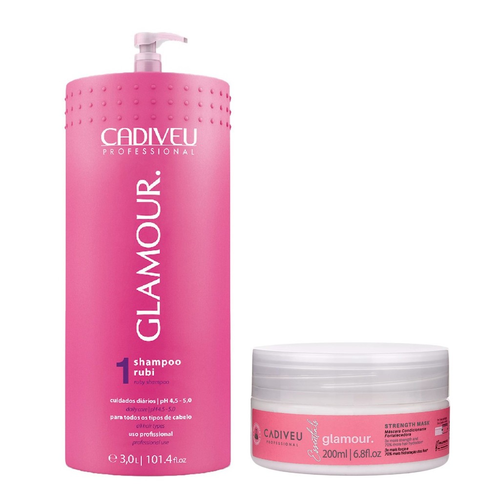 Shampoo Rubi Cadiveu Glamour 3000ml + Máscara 200ml